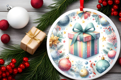 Round Christmass Ornament Sublimation|Clipart Product Image 2