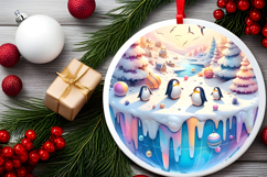 Round Christmass Ornament Sublimation|Clipart Product Image 2