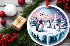 Round Christmass Ornament Sublimation|Clipart Product Image 2