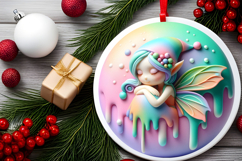 Round Christmass Ornament Sublimation|Clipart Product Image 2