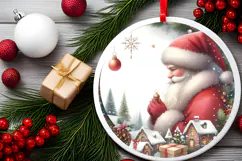 Round Christmass Ornament Sublimation|Clipart Product Image 2