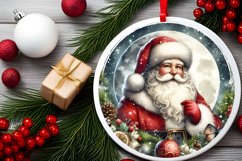 Round Christmas Santa Moon Ornament Sublimation|Clipart Product Image 2