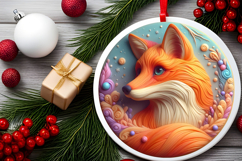 Round Christmass Ornament Sublimation|Clipart Product Image 2