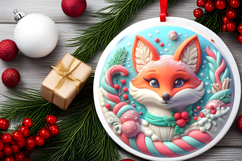 Round Christmass Ornament Sublimation|Clipart Product Image 2