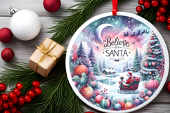 Round Christmass Ornament Sublimation|Clipart Product Image 2
