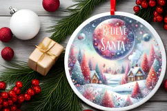 Round Christmass Ornament Sublimation|Clipart Product Image 2