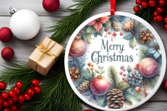 Round Christmass Ornament Sublimation|Clipart Product Image 2