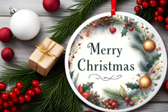 Round Christmass Ornament Sublimation|Clipart Product Image 2