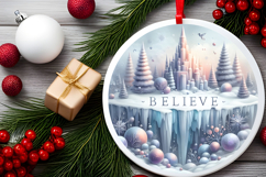 Round Christmass Ornament Sublimation|Clipart Product Image 2