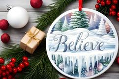 Round Christmass Ornament Sublimation|Clipart Product Image 2