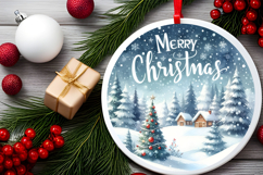 Round Christmass Ornament Sublimation|Clipart Product Image 2