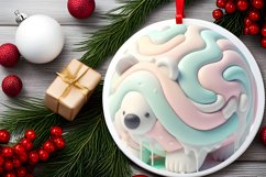 White Polar Bear Ornament Sublimation PNG Product Image 1