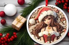 Round Christmass Ornament Sublimation|Clipart Product Image 2