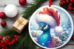 Colorfull Snowflake Pastel Round Ornament Christmas Winter Product Image 2