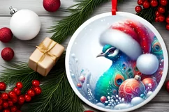 Colorfull Snowflake Pastel Round Ornament Christmas Winter Product Image 2
