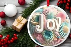 Round Christmas Ornament Sublimation|Clipart Product Image 2