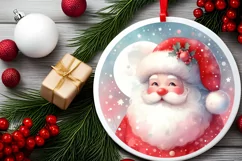 Round Christmas Ornament Sublimation|Clipart Product Image 2