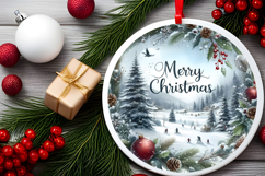 Round Christmass Ornament Sublimation|Clipart Product Image 2