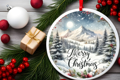 Round Christmass Ornament Sublimation|Clipart Product Image 2