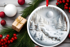 Round Christmass Ornament Sublimation|Clipart Product Image 2