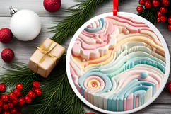 Round Christmass Ornament Sublimation|Clipart Product Image 2
