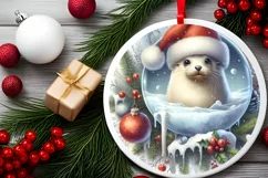 Winter Seal Portrait Sublimation PNG Product Image 2