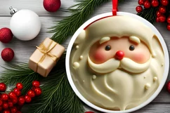 Santa 3D White Background Ornament Sublimation PNG Product Image 1