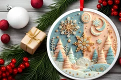 Round Christmas Ornament Sublimation|Clipart Product Image 2
