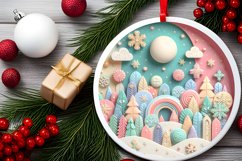 Round Christmas Ornament Sublimation|Clipart Product Image 2