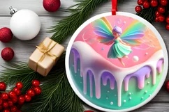 Fairy Round Ornament Sublimation PNG Product Image 2
