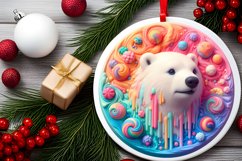 Polar Bear Round Ornament Sublimation PNG Product Image 2