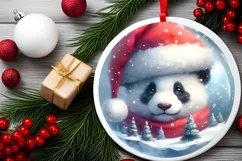 Detailed 3D Panda Winter Scene Sublimation PNG Product Image 2