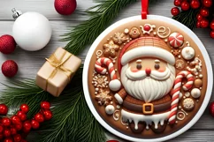 Round Christmas Ornament Sublimation|Clipart Product Image 2