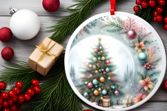 Round Christmass Ornament Sublimation|Clipart Product Image 2
