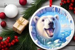 Polar Bear and Melting Ice Wall Christmas Ornament Product Image 2
