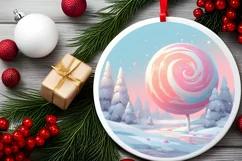 Digital Painting Winter Scene Ornament Sublimation PNG Product Image 2