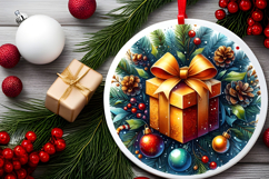 Round Christmass Ornament Sublimation|Clipart Product Image 2