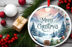 Round Christmass Ornament Sublimation|Clipart Product Image 2