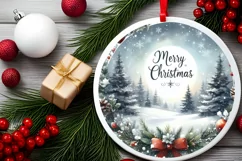 Round Christmas Ornament Sublimation|Clipart Product Image 2
