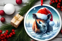 Winter Scene Round Ornament Sublimation PNG Product Image 1