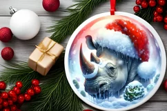 Winter Scene Round Ornament Sublimation PNG Product Image 2
