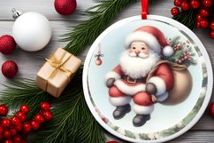 Santa Round Ornament Sublimation PNG Product Image 2