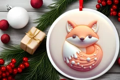 Polar Bear 3D Winter Ornament Sublimation PNG Product Image 2