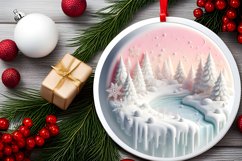 Winter Scenee Round Sublimation PNG Product Image 2