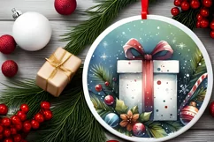 Christmass Gnome Watercolor Round Ornament Christmas Winter Product Image 2