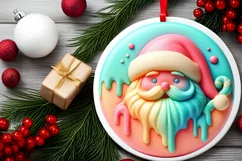 Santa Christmas Ornament Sublimation PNG Product Image 2