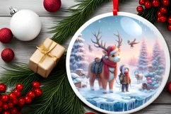 Pastell Winter Scene with Cowboy PNG Product Image 1