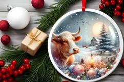 Pastell Winter Scene with Cowboy PNG Product Image 1