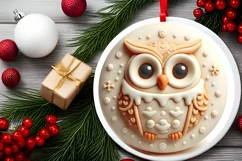 Owl Round Sublimation PNG Product Image 2
