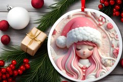Santa's GIrl Round Sublimation PNG Product Image 2